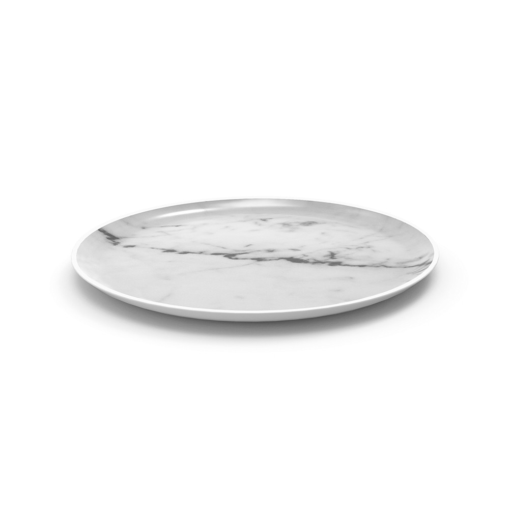 OSMOSE - Assiette ronde 19 cm  - Marbre/Blanc