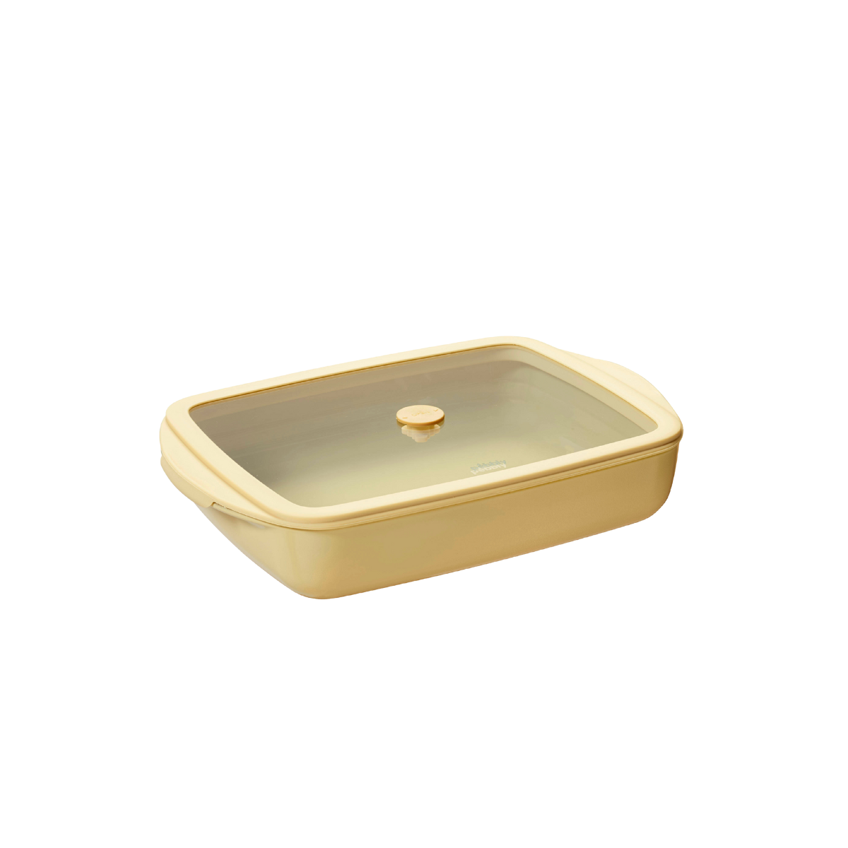 Plat à Four Rectangle en Verre et son couvercle en Verre - 1.6L - Crème