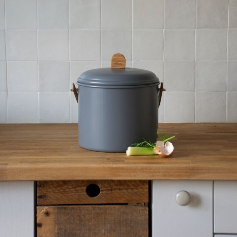 Pebbly - Seau à compost de cuisine en acier
