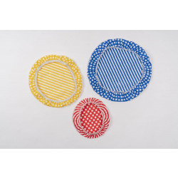 Set de 3 couvre-bols assortis 100% coton (sans cire d'abeilles)